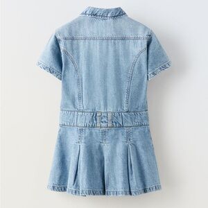 ZARA BOX PLEAT DENIM DRESS